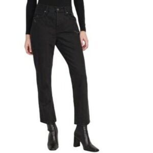 Old Navy Womens Pants Black 10/M High-Waisted Slouchy Distressed Jeans New